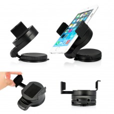 Universal Suction Cup Smartphone Car Windshield Mount Holder Bracket - Black